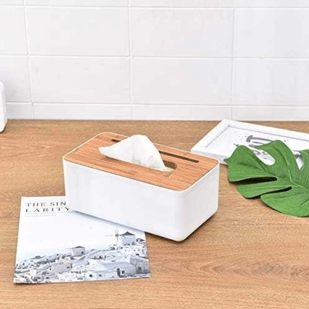 Wooden Tissue Box Cover – Rectangular Handcrafted Facial Tissue Holder