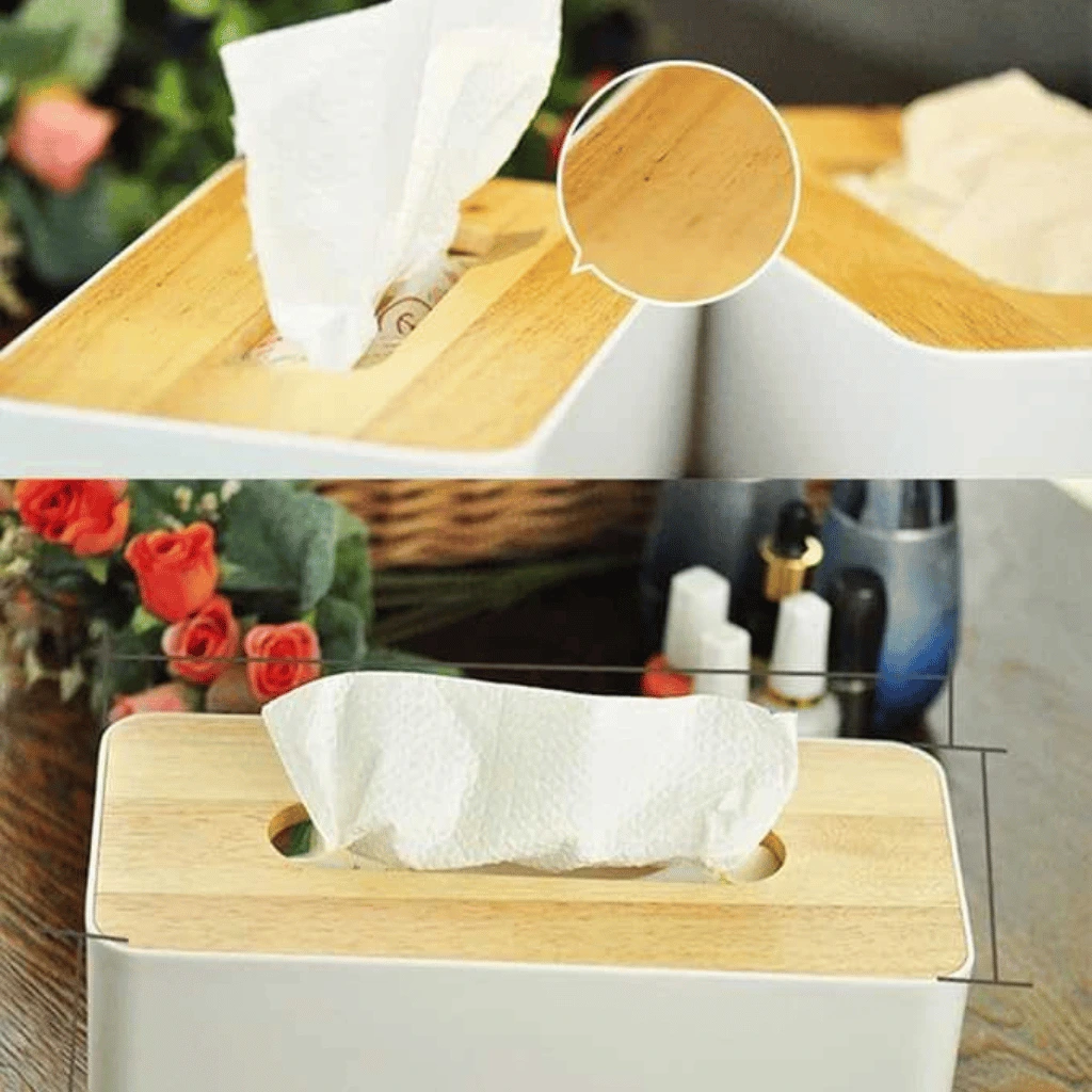 Wooden Tissue Box Cover – Rectangular Handcrafted Facial Tissue Holder