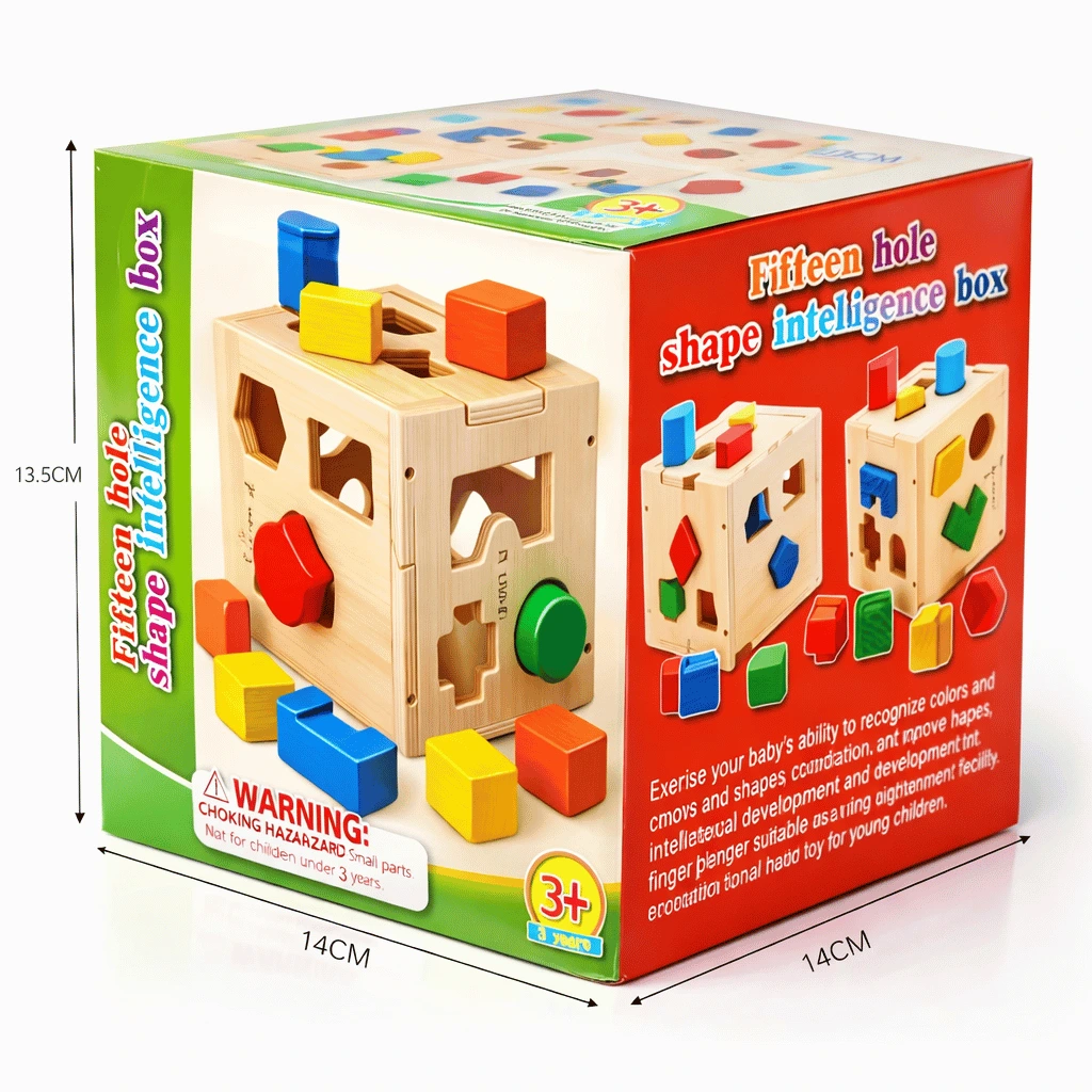 Wooden Shape Sorter Puzzle Box
