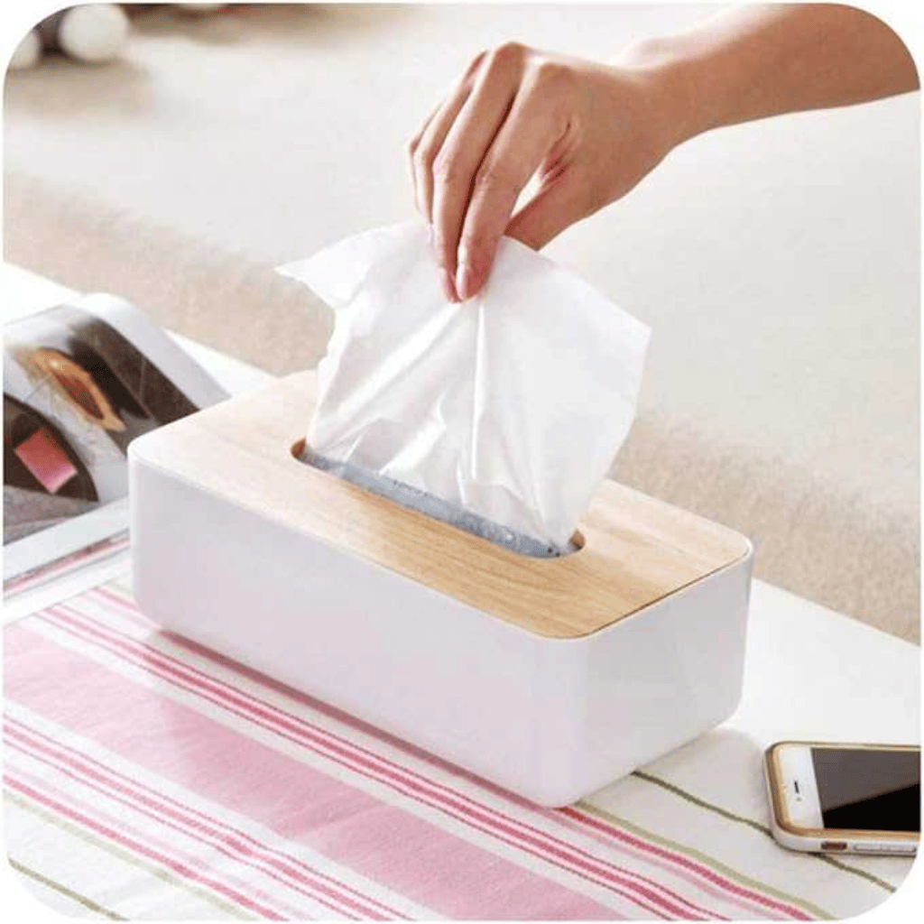 Wooden Tissue Box Cover – Rectangular Handcrafted Facial Tissue Holder