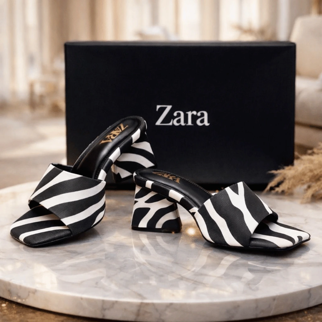 Zebra Heel Sandals For Women Lightweight, Stylish & Comfortable Summer Shoes