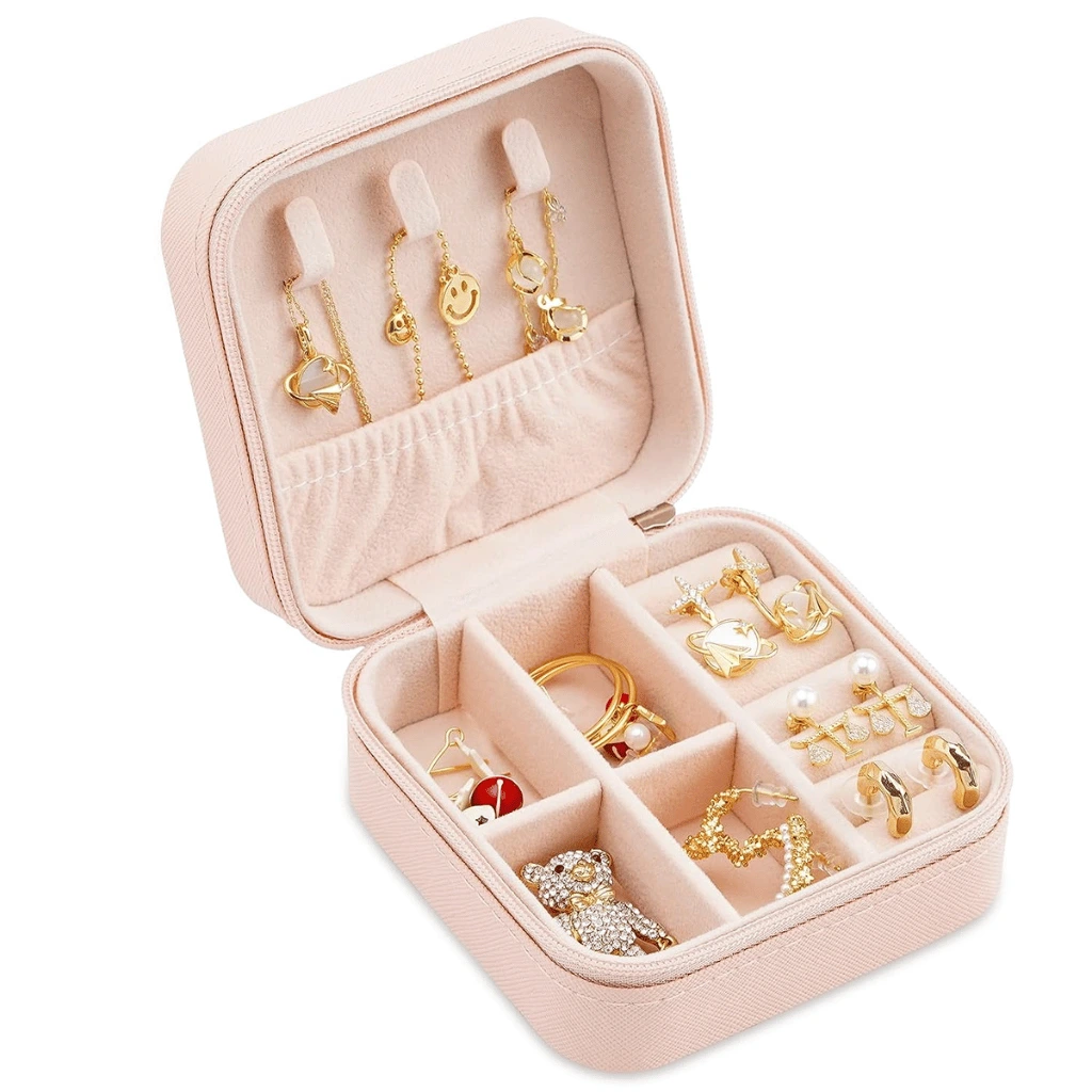 Jewelry Organizer Box for Travelling Leather Box Hair Accessories PU Leather Small Jewelry Box