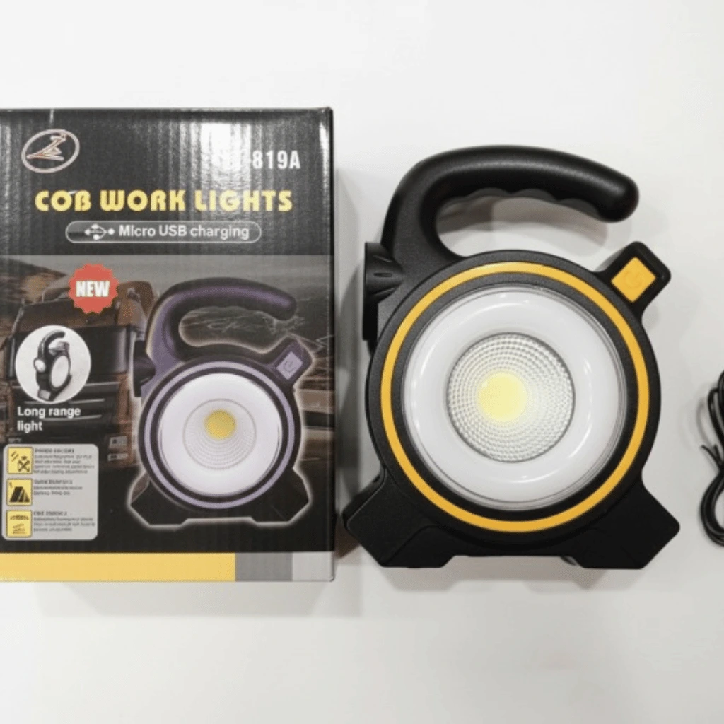 JY-819A Cob LED Work Light Rechargeable Portable Torch with Micro USB Charging