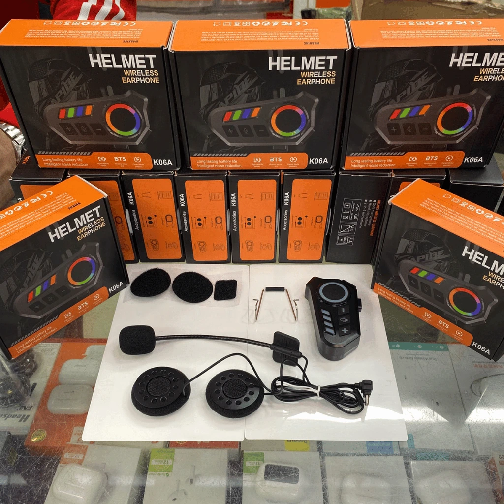 K06A Helmet Wireless Earphone Bluetooth Helmet Intercom Headset with RGB Control