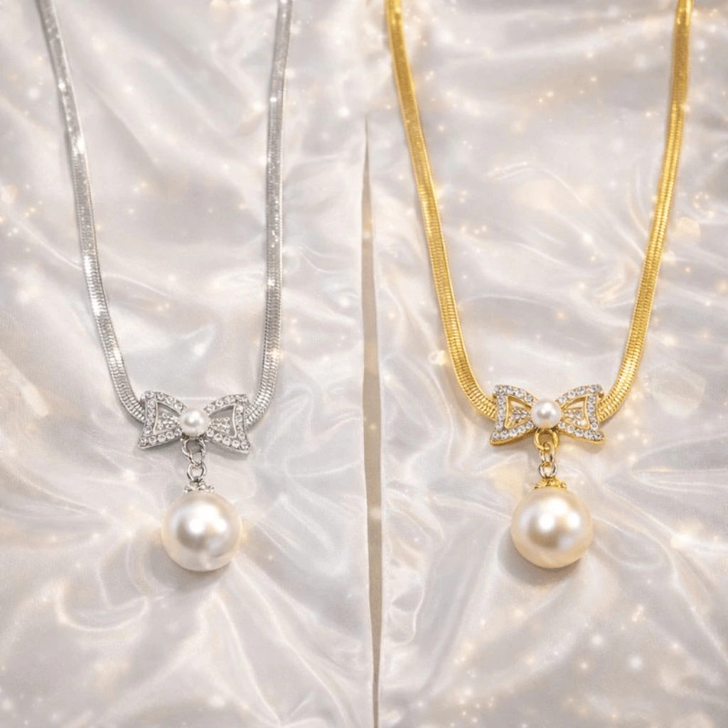 Knot Pearl Necklace Party Jewelry Gifts for Women