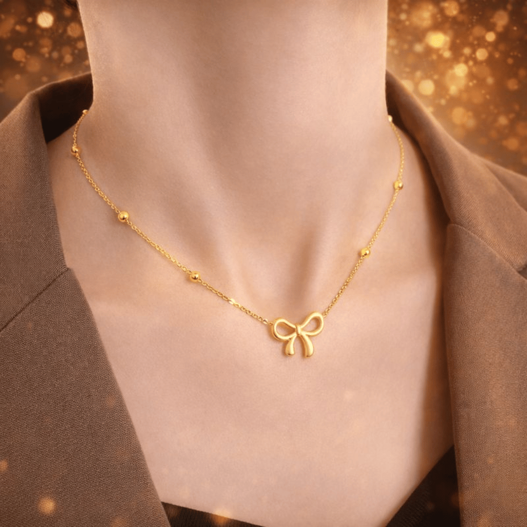 Knot Shape Ball Stainless Steel Necklace Elegant Jewellery