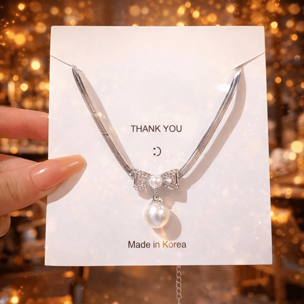 Knot Pearl Necklace Party Jewelry Gifts for Women