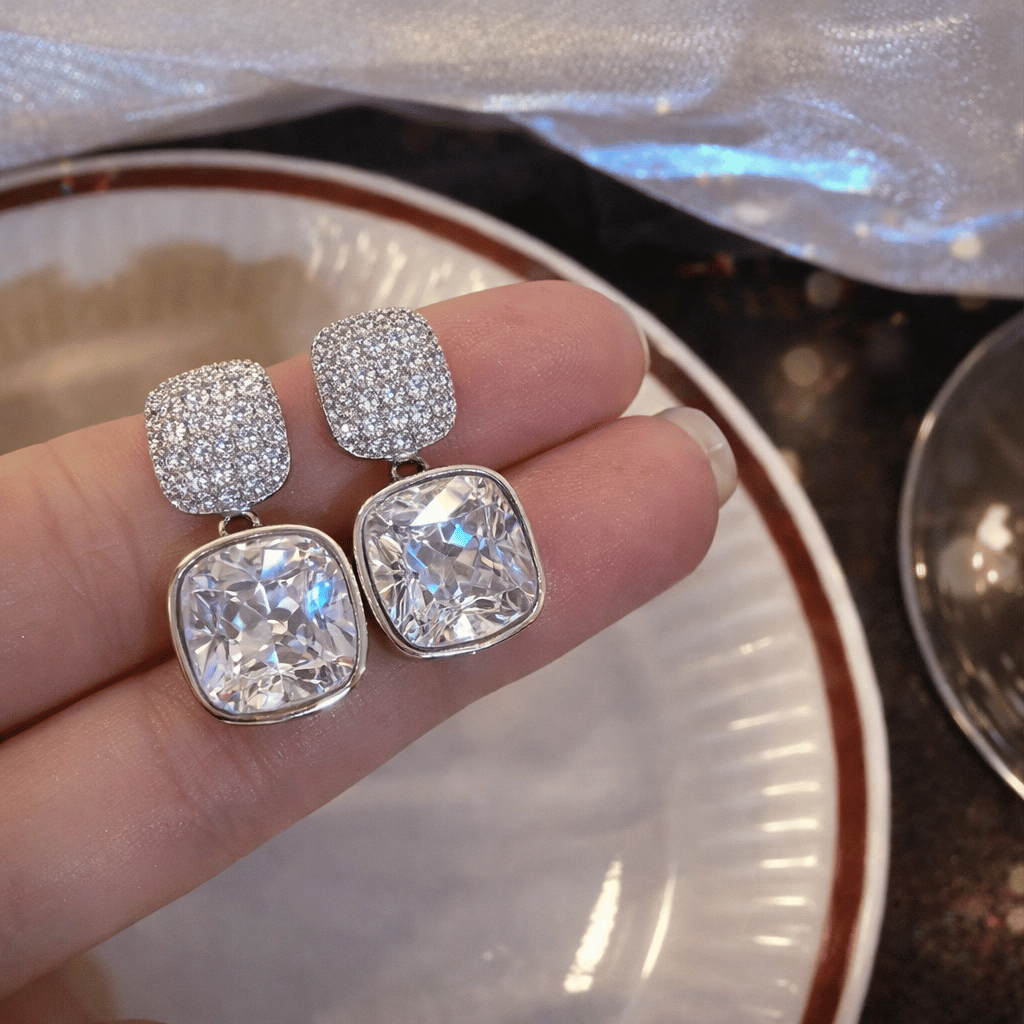 Korean Zircon Crystal Earrings