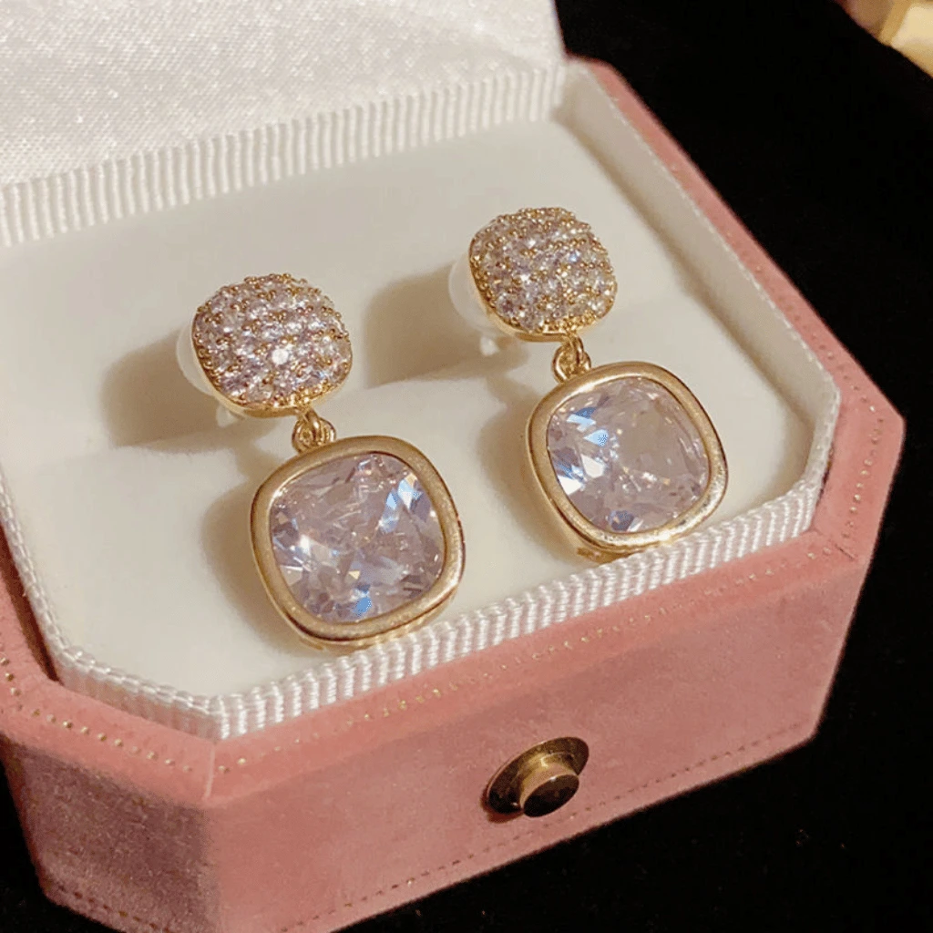 Korean Zircon Crystal Earrings
