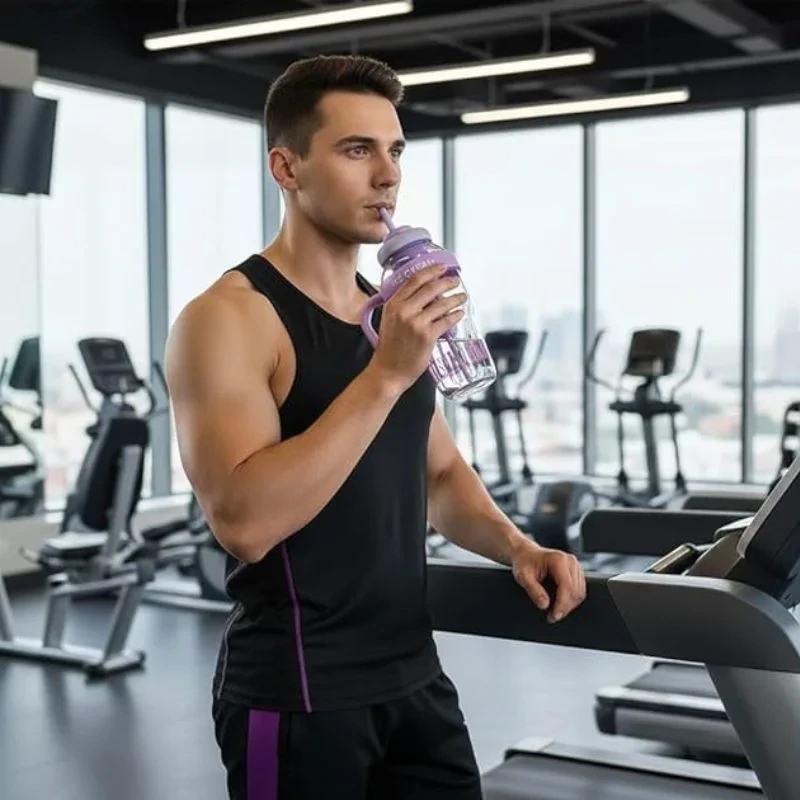 Ice Cream Water Bottle With Straw & Tea Infuser | 1400Ml | | Large Capacity Gym & Summer Drink Bottle