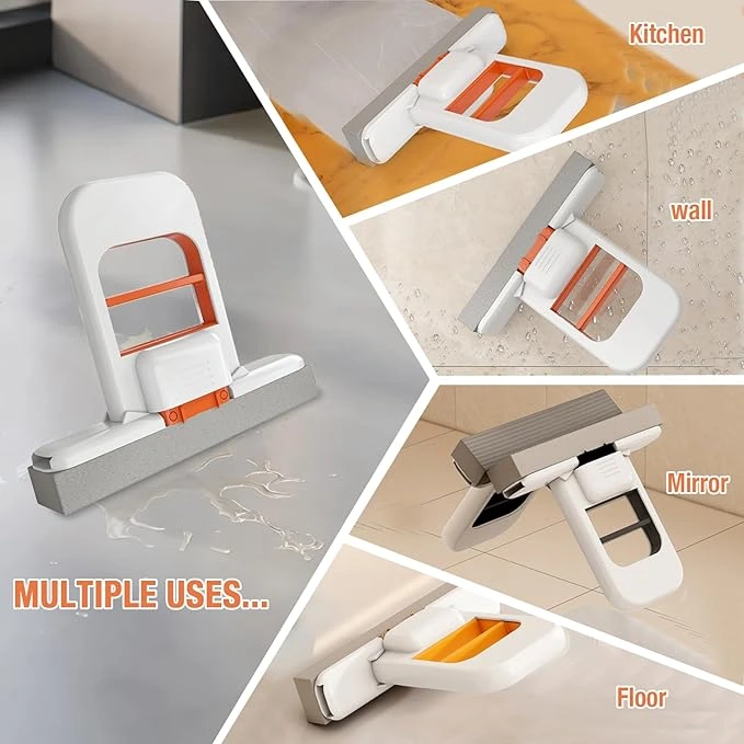 Portable Mini Self-Squeeze Sponge Mop – Hand-Free Wet & Dry Cleaning Mop For Kitchen, Bathroom & Car