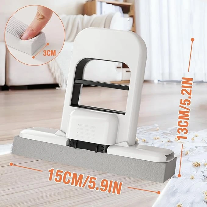 Portable Mini Self-Squeeze Sponge Mop – Hand-Free Wet & Dry Cleaning Mop For Kitchen, Bathroom & Car