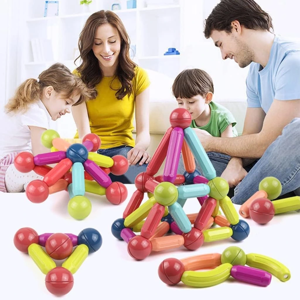 25 Pcs Magnetic Rod Building Blocks For Kids | Upgraded & Thickened Strong Magnet DIY Educational Construction Toy