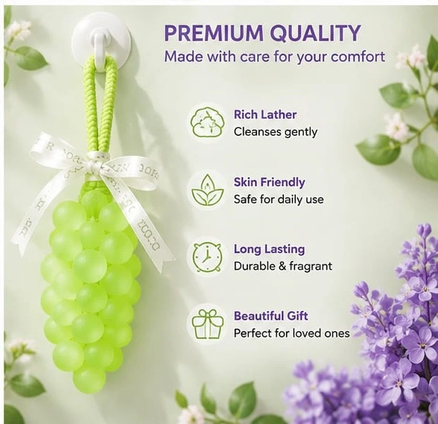 Dual-Purpose Fragrant Grape Soap & Air Freshener – Hanging Bathroom, Car & Closet Freshener