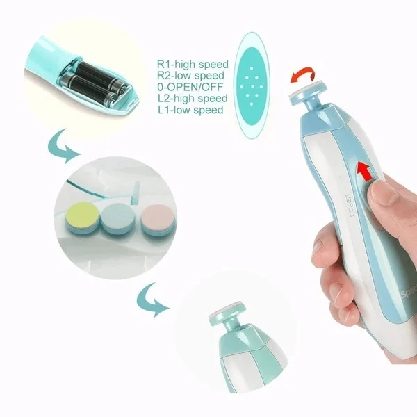 Electric Baby Nail Trimmer & Nail File Kit | Safe Baby Nail Clipper With Multiple Grinding Heads | Gentle Nail Care For Newborns