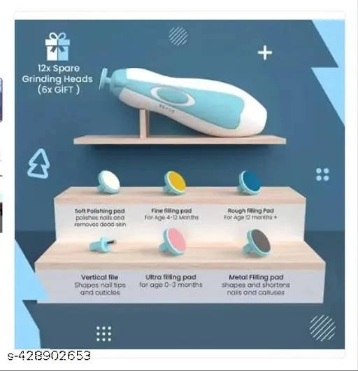 Electric Baby Nail Trimmer & Nail File Kit | Safe Baby Nail Clipper With Multiple Grinding Heads | Gentle Nail Care For Newborns