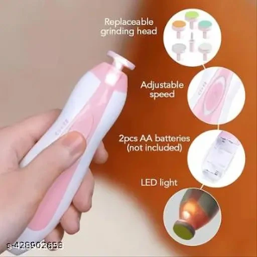 Electric Baby Nail Trimmer & Nail File Kit | Safe Baby Nail Clipper With Multiple Grinding Heads | Gentle Nail Care For Newborns