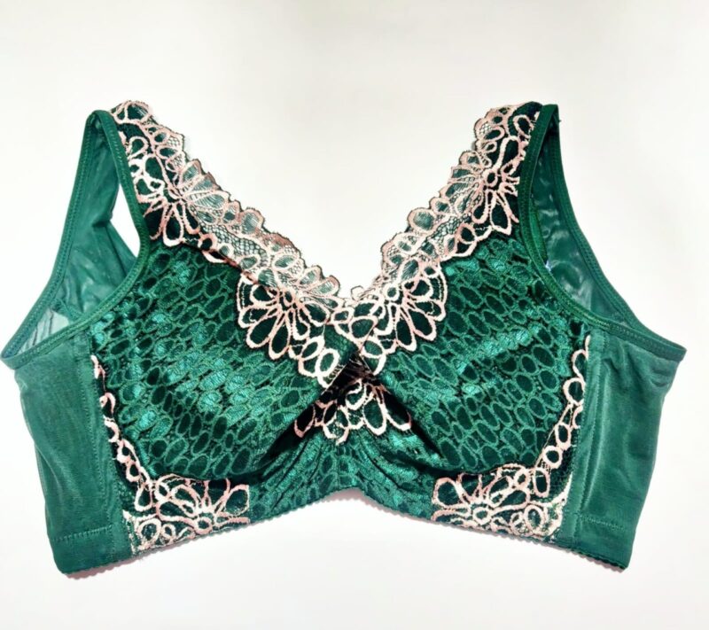 Women Wireless Lace Solid Lightly with Ring r Back Closure Bra