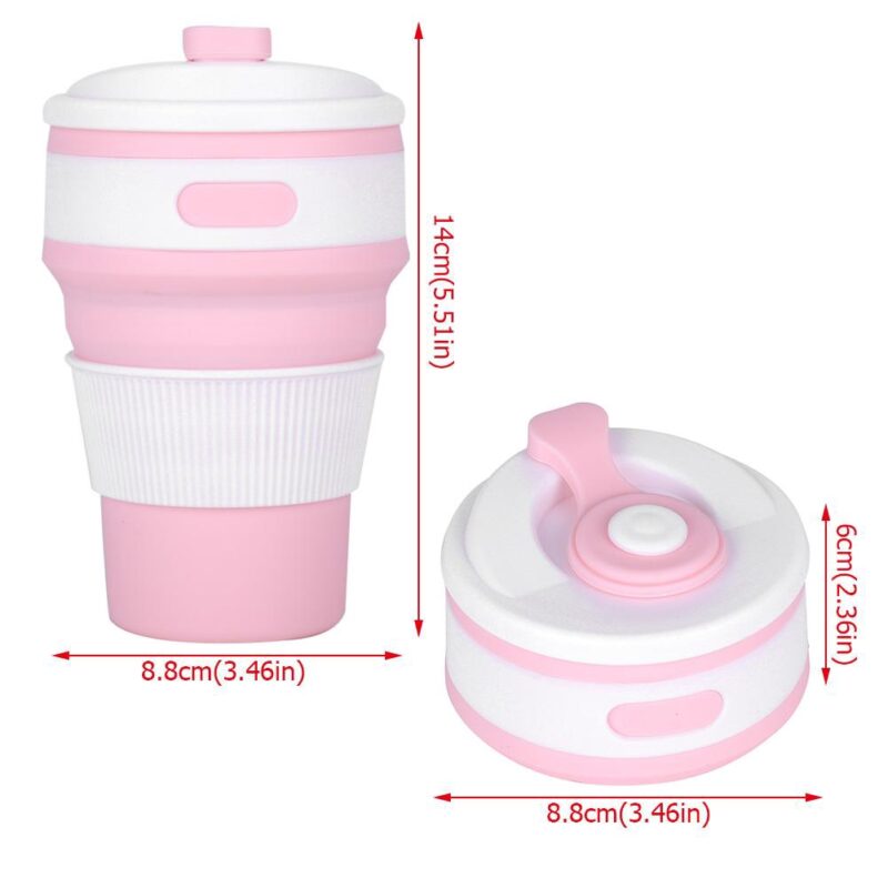 Stylish Collapsible Coffee Cup Silicone with Lid - Image 3